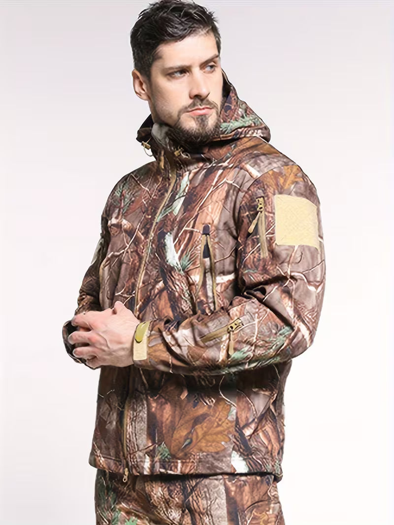 TracksWild Men’s Camo Outdoor Jacket – Windproof