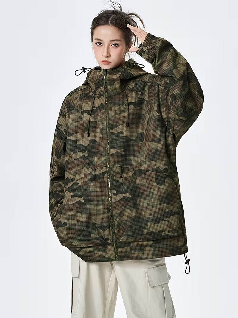 TracksWild Women’s Camo Casual Hooded Jacket